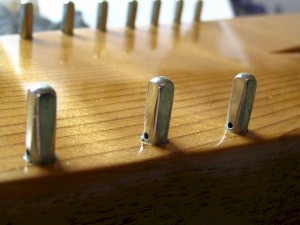 A close-up shot of some hitch pins, giving an approximate idea of their depth