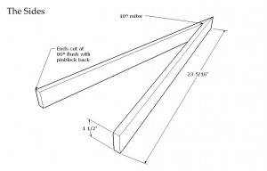 Perhaps the most difficult part of the building is the 10 miter for the tip of the instrument