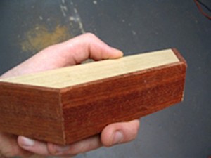 The same wood from the sides was used to cover the back of this pinblock